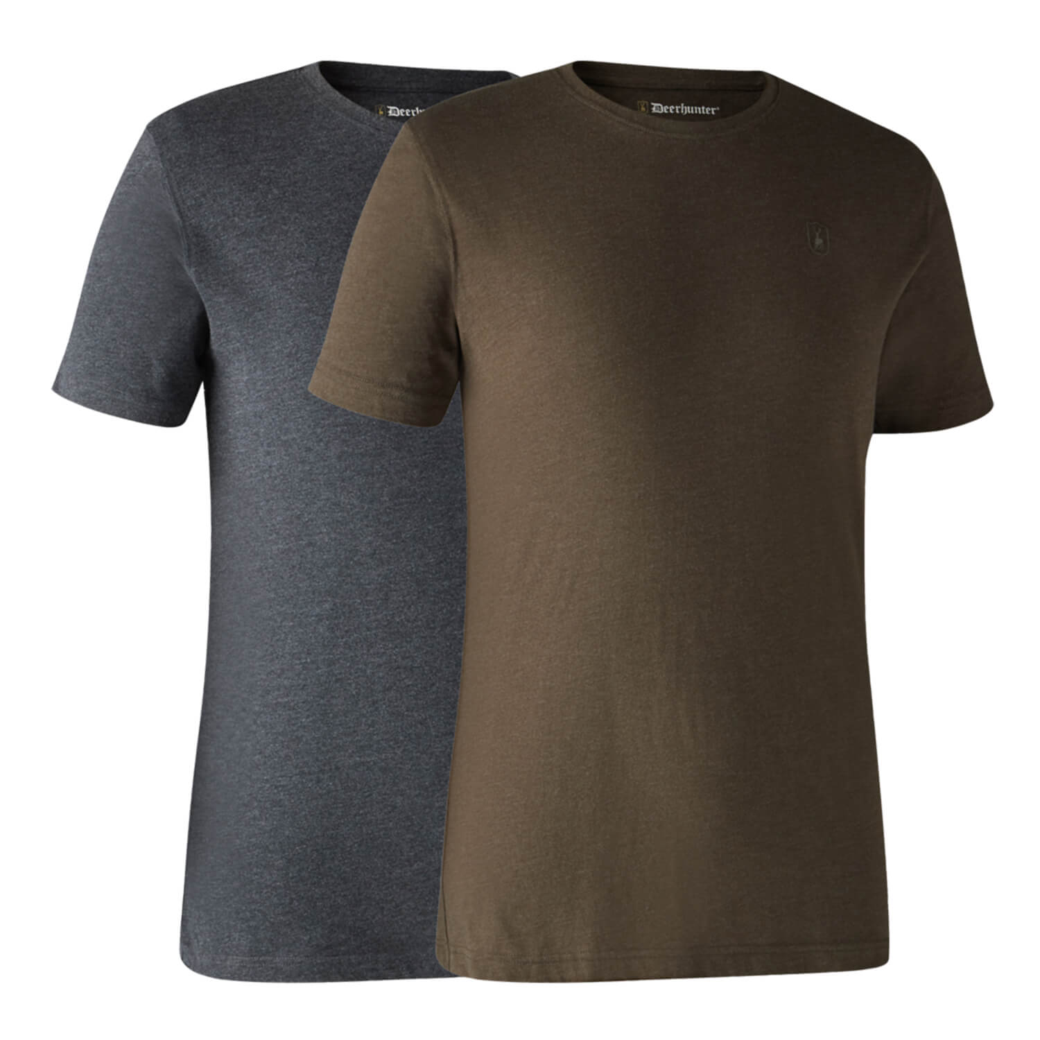 Deerhunter T-shirt Basic 2er-pack (Brown/Grey) - Shirts