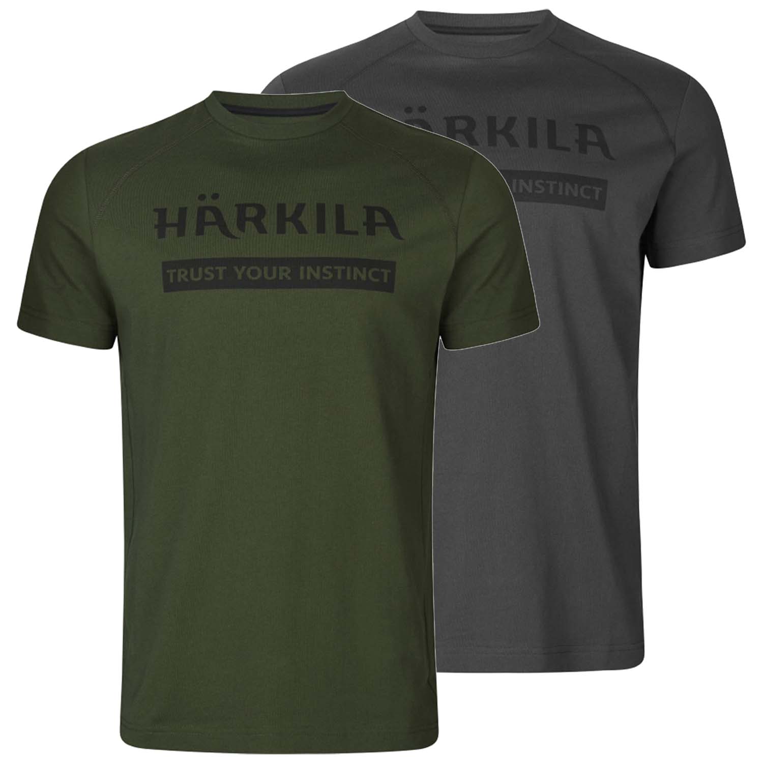 Härkila T-shirt double pack Logo (duffel green/phantom) - Shirts
