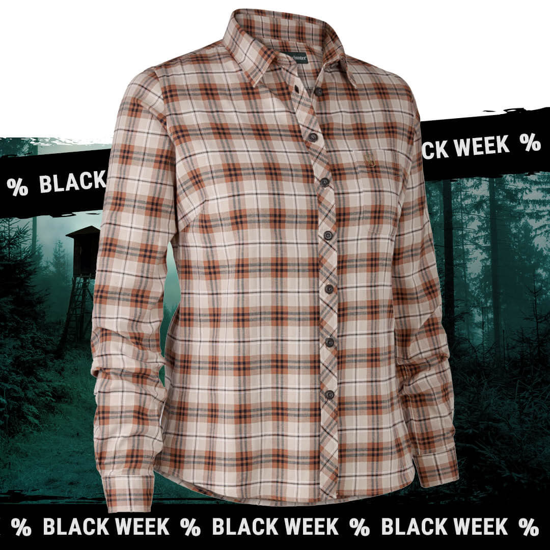 Deerhunter Shirt Lady Louisa (orange check) - Hunting Shirts